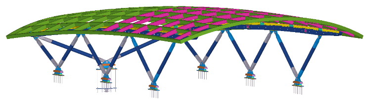 Tekla 3D structural model - canopy wireframe